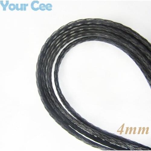1M 4mm Shielding Sheathing Auto Wire Harnessing Black Nylon Braided Cable Sleeving