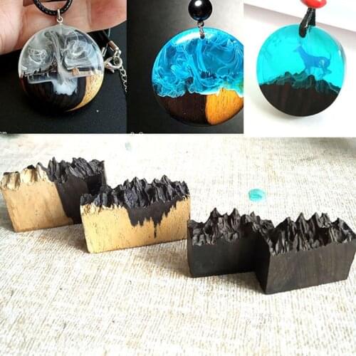 Epoxy Resin Broken Natural Sandalwood Art Necklace Pendant Making Jewelry Making