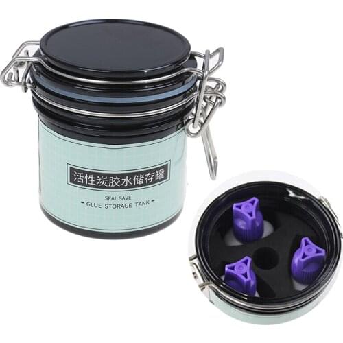Makeup Tool Eyelash Glue Storage Tank Individual Adhesive Stand Eyelash Extension Activated Sealed Storage Jar Container