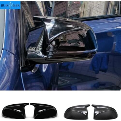 Carbon Fiber Car Rearview Mirror Caps for BMW X3 X4 X5 G01 G08 G02 G05 2019 2020 Non X3M X4M Side Mirror Covers Caps Gloss Black