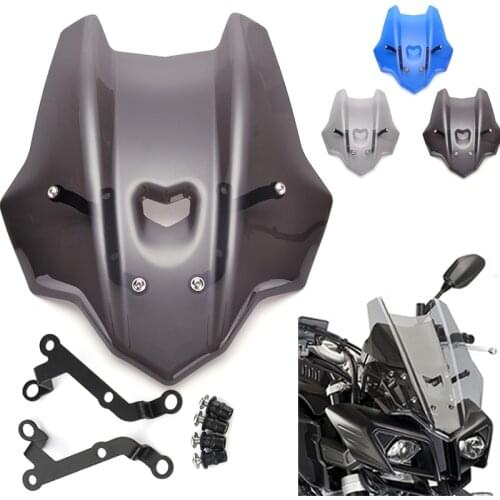 Windshield Windscreen For Yamaha FZ10 MT10 FZ-10 MT-10 Motorbikes Wind Deflectors Fairing Screen FZ MT 10 with brackets