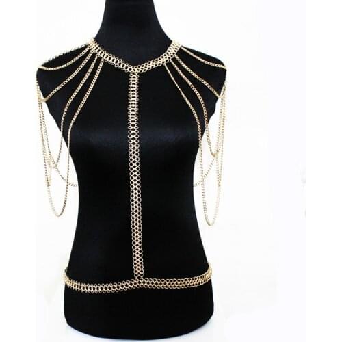 New Fashion Punk Chunky Statement Body Chains Shoulder Jewelry For Women Beach Necklace
