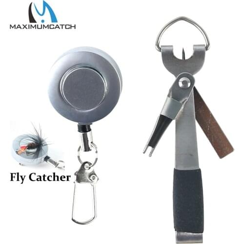 Maximumcatch Fly Fishing Line Cutter Nipper Quick Nail Knot Tool Fast Tying with Power Magnet Zinger Retractor Fishing Accessory