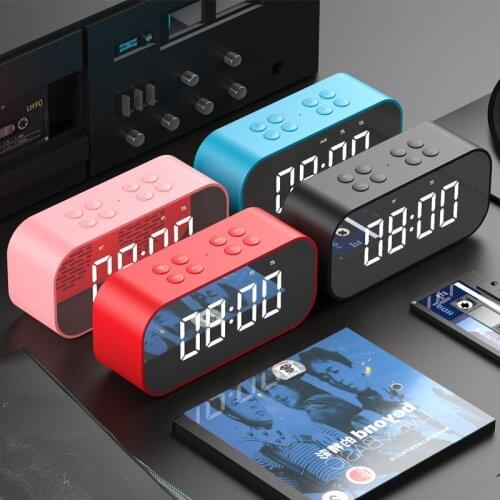 Desktop Alarm Clock Despertador Wireless Bluetooth Speaker Alarm Clocks Subwoofer Music Sound Box LED Time Electronic Clock