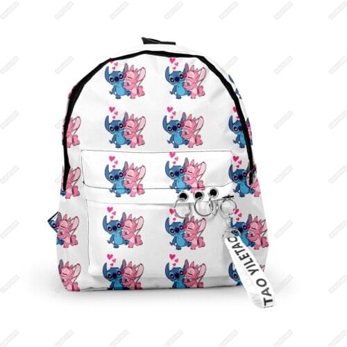 Stitch Backpack Nylon Students Schoolbag Girls White Nylon Cute Women for Teenage Girls School Mochilas Rucksack