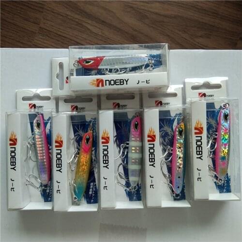 Noeby 6pcs 30g 40g metal jigging fishing lure shore spoon jig bait Saltwater fishing lure for Perch fish new