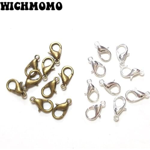 New 12mm 20pieces/bag Lobster Clasps Gold Ancient Bronze DIY Metal Jewelry Bracelet Findings Accessories