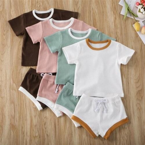 Infant Baby Girls Boys Clothes Short Sleeve Tops T-shirt+Shorts Pants Children Sportwear Causal Toddler Infant Clothing Outfits