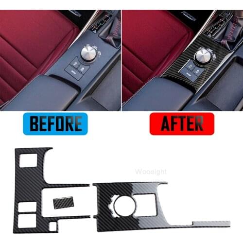 Wooeight Carbon Fiber Gear Shift Box Panel Cover Trim Sticker Decor Frame fit for LEXUS IS250 IS300H IS350 2014-2017 2018 LHD