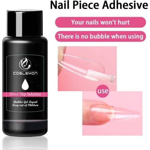 COSLEMON 30ml Poly Polish Gel Liquid Slip Solution Quick Builder Nail Gel Nails Permanent Clear Acrylic Nail Art Extension Gel