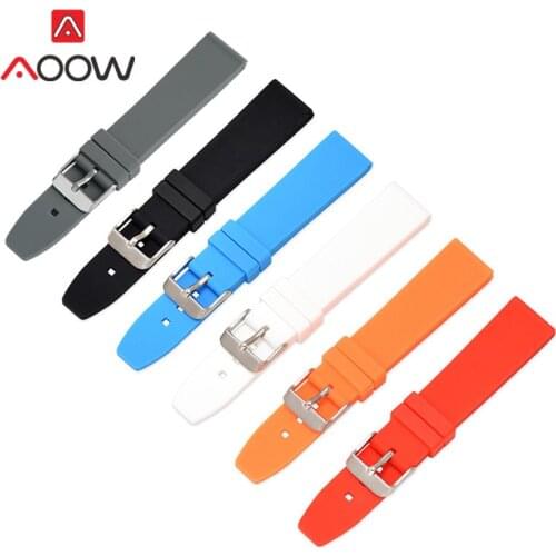 16mm 18mm 20mm 22mm 24mm 26mm 28mm Soft Silicone Sport Watchband Rubber Waterproof Replacement Bracelet Band Strap Accessories