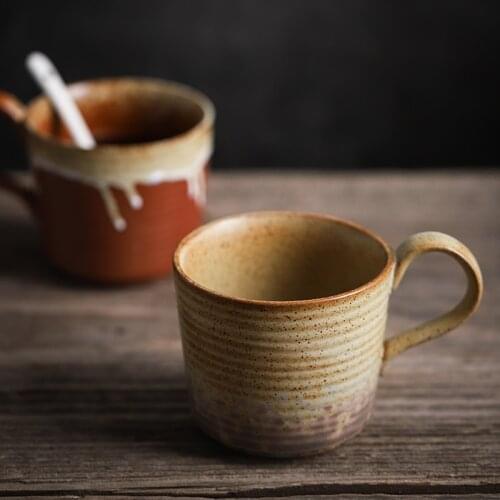 Retro Mug Japanese Style Simple Coffee Cup Ceramic Household Large Capacity Handmade Teacup Custom
