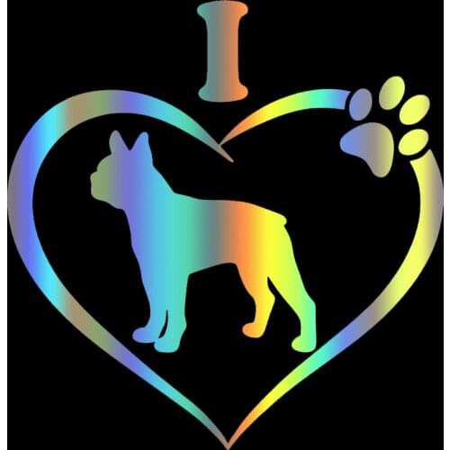 S51517 Various Sizes/Colors Car Stickers Vinyl Decal I Love My Boston Terrier Dog Animal Motorcycle Decorative Accessories