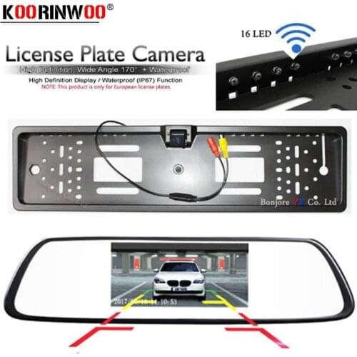 Koorinwoo Universal Car Parking Assistance Kit 4.3" TFT LCD Mirror Screen Display Monitor European Rear View Backup Camera Blind