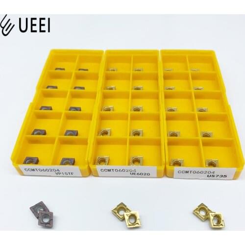 100% original 10 pcs Lathe insert CCMT060204 VP15TF UE6020 US735 High quality and hardness carbide blade For CNC turning