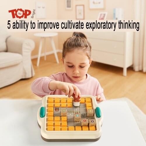 ToP BRIGHT Bear Move The Box Logic Game Children Logical Thinking Training Toys Push Box Puzzle Board Game Baby Kids 3Y