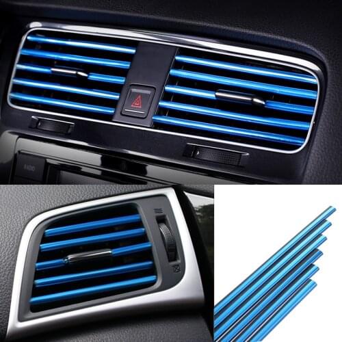 U Shape Car Interior Air Vent Grille Outlet Blade Decoration Strip For Skoda Octavia 2 A7 A5 Fabia Rapid Superb Yeti Mazda 3 6