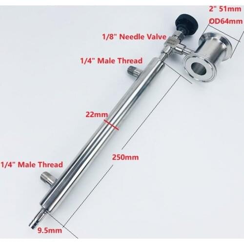 2" OD64 Sampling Device With Capacitor/1/8" Needle Valve, Rectification Accessories For Distillation ,Stainless Steel 304