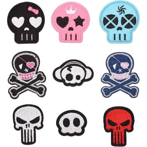 Skull Embroidery Cloth Sticker Demon Letter Patch Ghost Computer Embroidery Badges Wholesale Clothing Accessories Badges