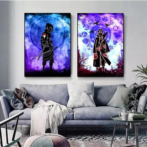 Japanese Anime Naruto Sasuka Uchiha Itachi Character Canvas Painting Wall Art Poster Decorative Mural Home Children Room Decor