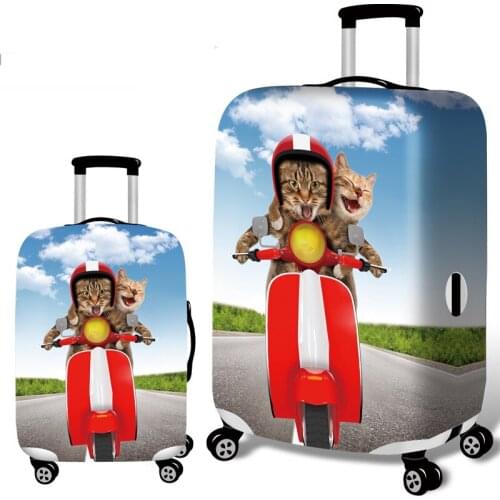 Suitcase Protector Luggage Dustproof Travel Bag Accessories 3D Cat Pattern Printing And Dyeing Waterproof Scratchproof Resistant