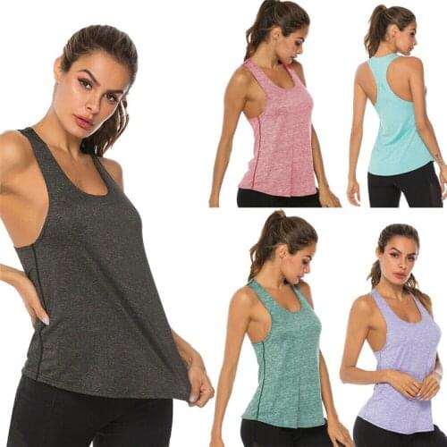 Women Summer Casual Solid Cotton Sports Tanks Vest Basic Top Stretch Breathable Fitness Tanks Camis Lady Gym Run Active Tank Tee