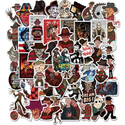 10/30/50Pcs Horror movie ghost king Freddy Graffiti Waterproof Skateboard Travel Suitcase Phone Laptop Luggage Stickers DIY