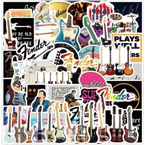10/50pcs Cartoon Guitar Sticker Decorative Suitcase Laptop Skateboard Mobile Phone Shell Graffiti Classic Toy Waterproof Sticker