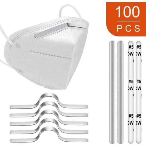 100PCS high quality Nose Wire Bar mask DIY nose line nose bridge metal flat adhesive hot melt back adhesive aluminum strip