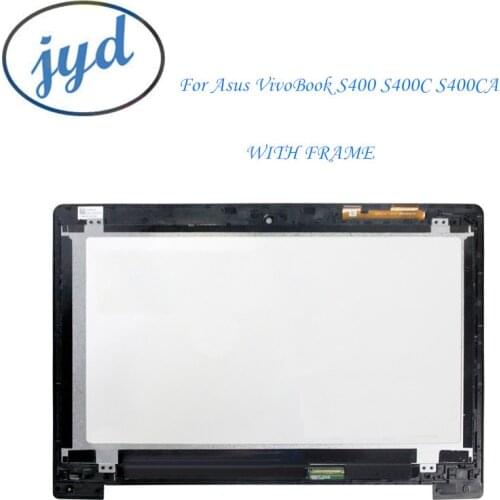 14 Inch Touch LCD Assembly Screen Digitizer Replacement For Asus VivoBook S400 S400C S400CA + Frame free shipping