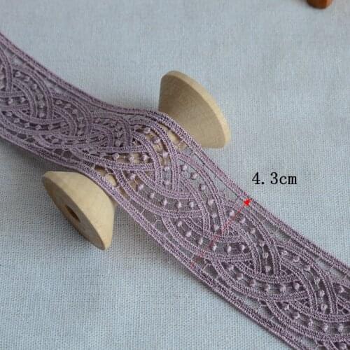 3M/lot Width 4.3cm Good quality deep purple water soluble embroidery lace curtain sheets cheongsam clothing accessories SC794