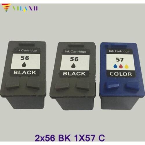 3pcs Vilaxh compatible 56 57 Ink Cartridges replacement For HP 56 57 for D1368 D1468 D2360 D2368 3538 3558 3658 Printer ink