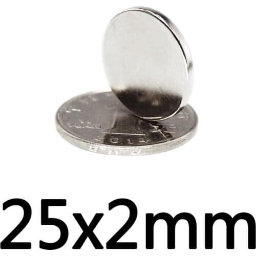 5/10/20/30/50pcs 25x2 mm Thin Neodymium Super Strong Magnets 25mmx2mm Permanent Round Magnet 25x2mm Powerful Magnetic 25*2 mm