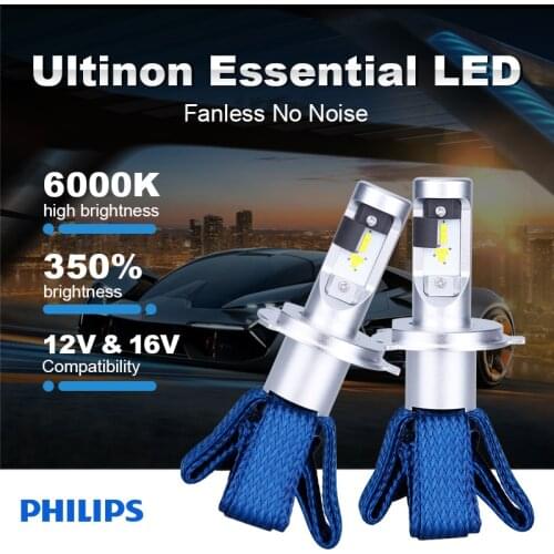Philips Ultinon H4 H7 H8 H11 H16 HB3 HB4 HIR2 9003 9005 9006 9012 Car Light 12V UEX2 6000K LED Auto Headlight Fog Lamps 2pcs