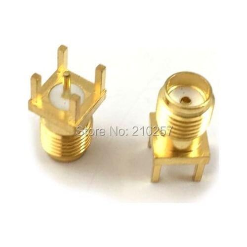 Free Shipping 1pcs SMA-KE Female Panel Mount PCB Solder Straight Goldplated RF Connector