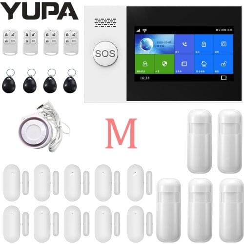 TUYA WIFI GSM Wireless Home Security Alarm System 4.3 Inch Screen App Remote Control For Wired Wifi House Alarm Kit