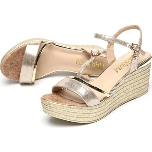 Wedge Sandals Fairy Female Wind In Summer 2019 The New Leather Shoes With Fashionable Joker Sexy Women Shoes