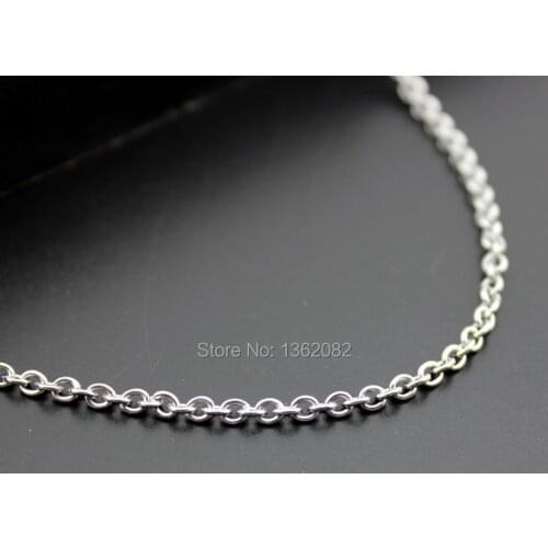 Unisex Fashion 2mm 20" O-Shaped Chains 316L Stainless Steel Pendant/Floating Locket Chains Necklace DIY Jewelry Findings MN390