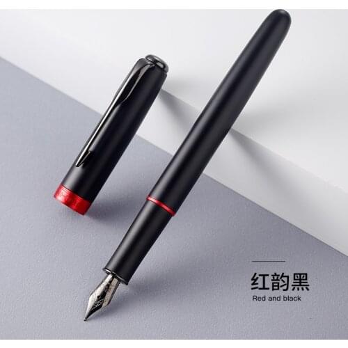 Jinhao Black Metal Fountain Pen Titanium Black Nib 0.5mm Matte Barrel Gift Box Business Pen Set