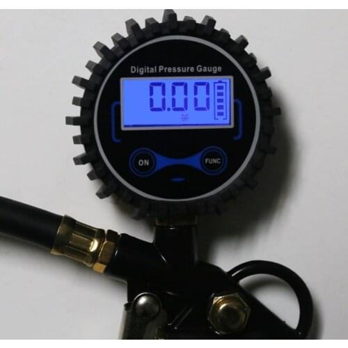 Digital Tire Inflator Pressure Gauge with Dual Head Chuck for Car Truck RV Bike