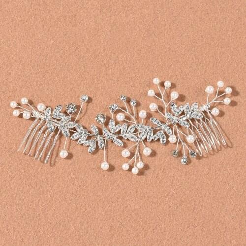 Flower Long Insert Comb Rhinestone Inlaid Vintage Elegant Handmade Hair Comb for Women Wedding Party Hair Accessories NYZ Shop
