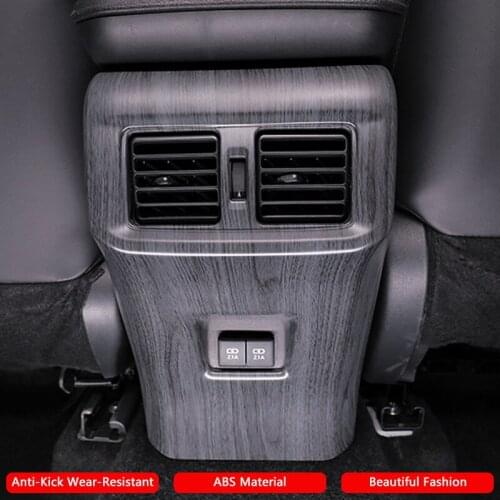 QHCP Car Rear Air Outlet Frame Covers Armrest Vent ABS Decorative Stickers Protective Trims For Toyota RAV4 Wildlander 2020 2021