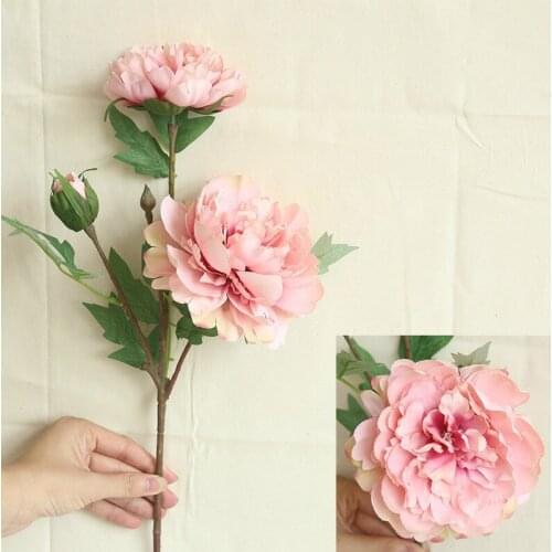 6Pcs Simulation Peony 3head Chinese Artificial Flowers Home Decoration Wedding Holding Flower Road Lead Flower Wall Peony Wreath