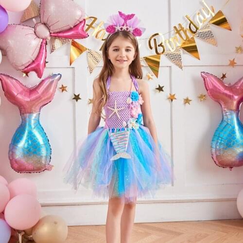 Girls Carnival Disguise Clothes Halloween Costume Dress Princess TUTU Robe Mermaid Purim Dresses Evening Party Clothing Vestidos