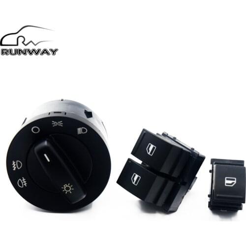 Factory direct sales! Fog Headlight Lamp Power Window Switch Button 3 PCS / SET for VW Caddy Jetta Golf 5 MK5 V Puls Passat B6