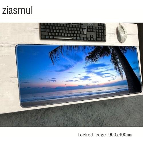 Beach Palm Big Promotion New Printed Mousepad Computer Desktop Mass pattern Game Mouse Pad Size for 900x400x2mm big Mousepad