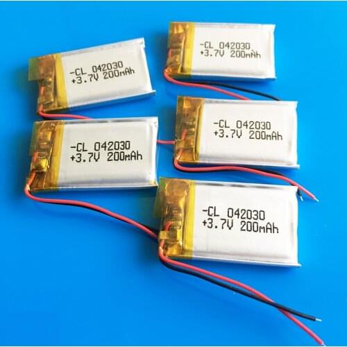 5 pcs Polymer lithium Lipo battery rechargeable 3.7V 200mah 402030 customized wholesale CE FCC ROHS MSDS quality certification