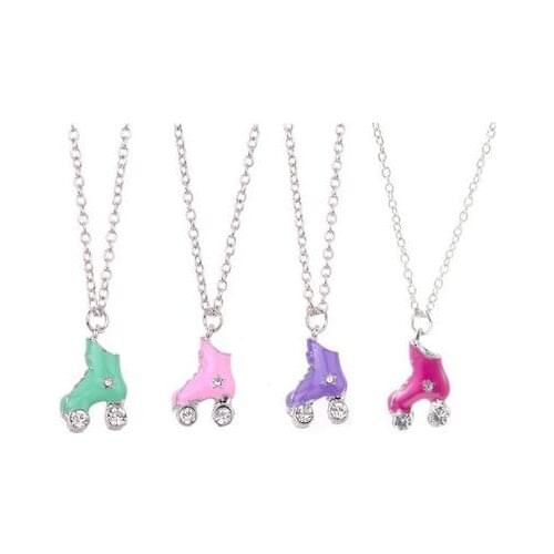 Fashion jewelry accessories metal enamel roller skates Pendant Necklace