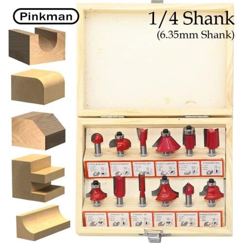 1 SET Router Bits Set Tungsten Carbide Router Bit Cutter Set With Wooden Case For Woodworking Tools Freze Ucu End Mill