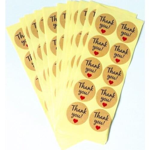 100pcs/pack Handwritten Cowhide Color Seal Sticker DIY Work Gifts For Students Office Suppiles Sealing Stickers